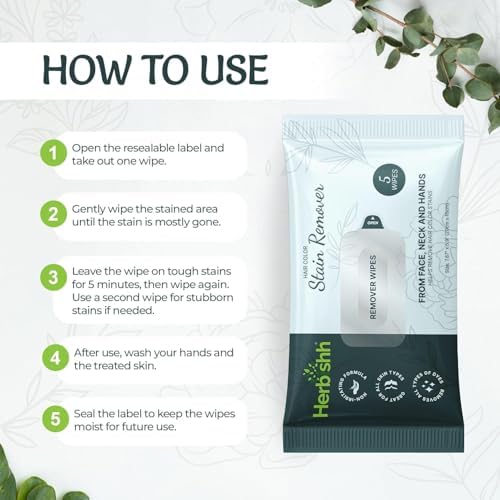 Authentic USA imported Herbishh salon quality dye cleanup wipes