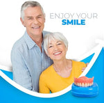 Jesse Dent customizable upper and lower teeth set for home smile repair.