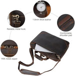 Masa Kawa vintage slim briefcase side view showing ultra thin profile