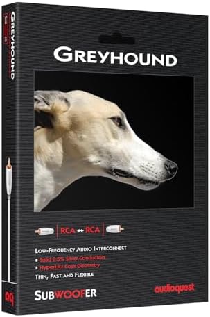 AudioQuest Greyhound 3m subwoofer cable white jacket coiled for display