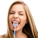 Three pack of multi colored imported tongue brushes for family oral hygiene