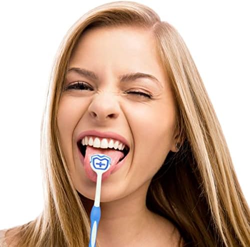 Three pack of multi colored imported tongue brushes for family oral hygiene