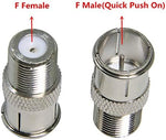 Two pack of coaxial cable adapter plugs displayed side by side.