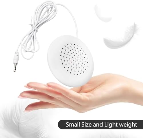 Five pack of white under pillow speakers with 3.5mm headphone connection jacks