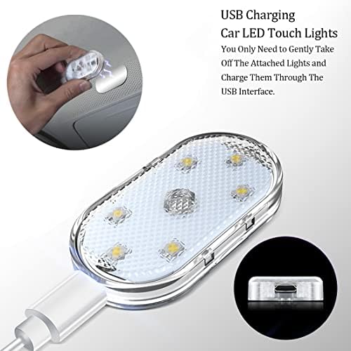 Portable LED reading lights for car installed inside a dark center console storage box for auxiliary illumination
