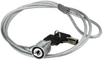 Six foot long anti theft computer wire rope with clear vinyl scratch resistant coating.