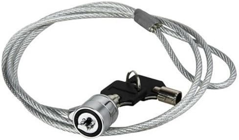 Six foot long anti theft computer wire rope with clear vinyl scratch resistant coating.