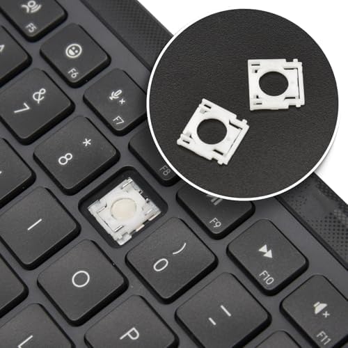 Close up view of the replacement keycap hinge clips demonstrating the durable ABS plastic structural design