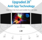DEJIMAX computer privacy screen shield side angle demonstrating anti spy blackout effect