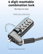 Full length view of the 1.7 meter cut resistant steel cable with its protective plastic coating.