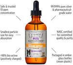 Sovereign Silver Pets ten parts per million liquid dropper packaging instructions