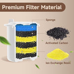 Activated carbon pet fountain filter material layers detailed view