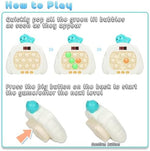 HLXY interactive light up bubble game close up view emphasizing the durable BPA free silicone material