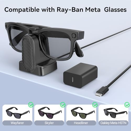 Sdfghj charging dock for Ray-Ban Meta glasses on desk