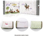 Holoary woodland theme pocket photo album holding four by six inch baby pictures.