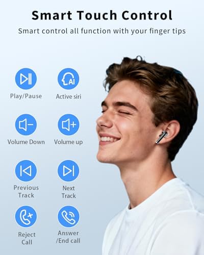 Wireless earbuds Bluetooth 5.4 technology display