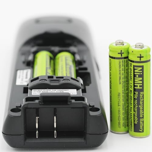 Cerepros cordless phone replacement batteries showing correct polarity alignment