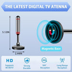 ApexWaveTV four K supported indoor television antenna showing the high quality coaxial cable connection layout.