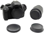 Rear lens cap cover showing the deep protective well that shields rear glass elements and electronic contact pins from scratches.
