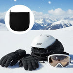 Rear perspective of the black sports helmet carrying case with cinched drawstrings ready for travel.