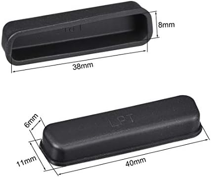 Black flexible silicone protective stopper for 25-pin port