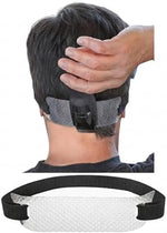 Adjustable elastic strap attached to neck shaving guide template