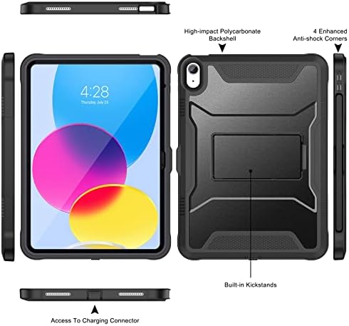 Soke tablet shield perspective angle highlighting the integrated screen protector sheet