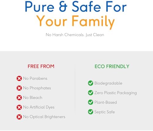Plant based eco friendly laundry sheets for sensitive skin