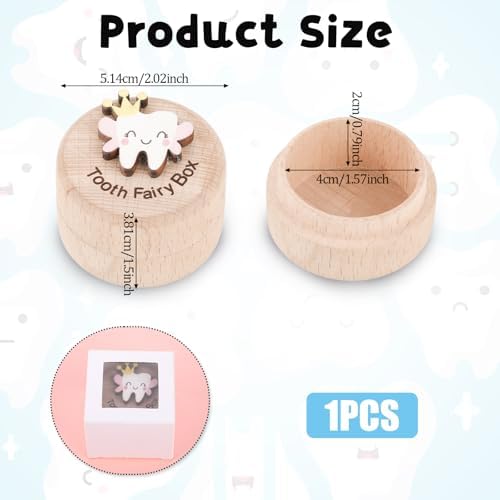 Side profile of carved wooden baby tooth keepsake container