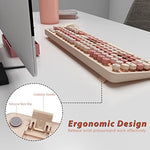 Kootop cute workspace setup with wireless keyboard and quiet optical mouse
