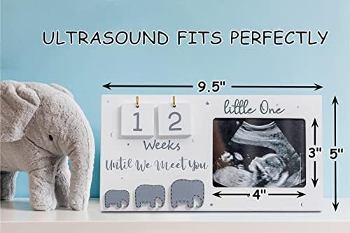 Jwitao ultrasound photo frame displaying a baby scan next to the weeks until we meet you inscription.