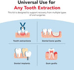 Hilph oral irrigation syringe and bamboo toothbrush included in the post surgery dental survival kit.