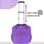 Ytonet rolling laptop brief case with aluminum alloy telescopic handle fully extended to illustrate mobile office usage