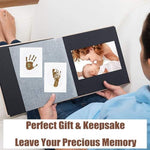 Pet dog paw print being created on the large brown inkless card setup.