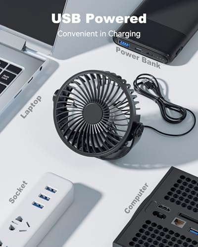 Edvision mini desktop fan base highlighting the four anti slip silicone pads designed for noise and vibration reduction.