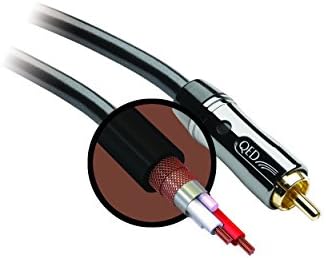 QED Performance 3M Subwoofer Cable gold plated RCA connectors detail