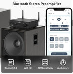 Arylic BP50 wireless audio transmitter being adjusted with the GO Control mobile app interface
