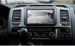 Sony touchscreen head unit presenting the android auto navigation map layout interface.