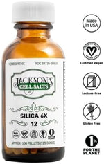Jacksons Silica 6X homeopathic tissue salt label details