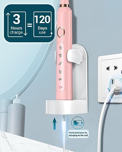 Side view of Rtauys M5 pink sonic toothbrush