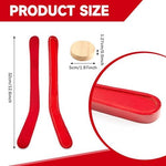 Close up view of the durable curved wooden hockey sticks from the MinFyberd accessory kit.