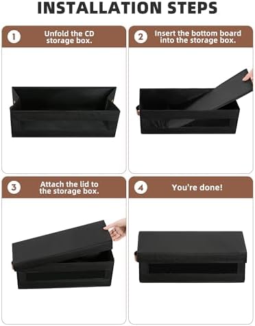 Foldable multimedia storage bin showing its space saving flat design