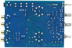 Side angle of the GODIYMODULES HiFi tone control board showing the gold plated RCA input and output connectors.