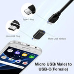 Micro USB male interface tip of the Sidpro conversion connector showing secure metal pins.