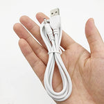 PDEEY white replacement power cord showcasing the full 5 feet length stretched out flat