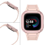 Back view of the shockproof watch protection cover demonstrating clear access to health tracking sensors and charging pins