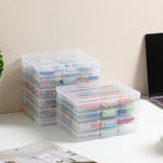 Side profile of Novelinks storage boxes showing lid depth