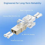 Cable Matters fiber optic keystone coupler inserted into wall plate