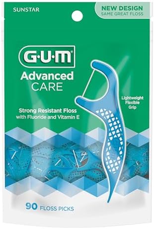 Close up of shred resistant dental floss infused with Vitamin E and Fluoride.