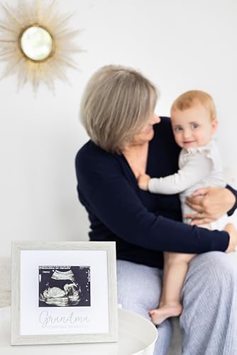 Back view of the Kate & Milo sonogram frame highlighting the easel stand and triangle wall hanger